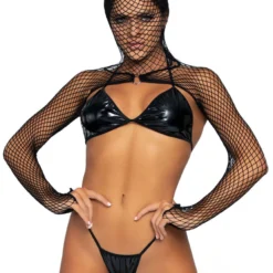 Leg Avenue 3pc Late Call Hooded Lingerie Set Womens