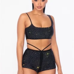 Hot And Delicious New Blinged Up Rhinestone 2pc Set