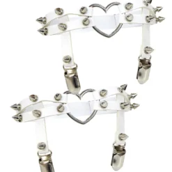 AE New 2pc Heart Spiked Faux Leather Leg Garters 13 AE New 2pc Heart Spiked Faux Leather Leg Garters