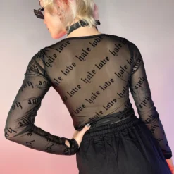 AE Love/Hate Mesh Long Sleeve Top