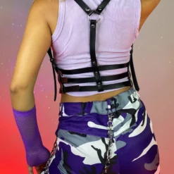 AE Triple Buckle Strapped Black Waist Harness Womens