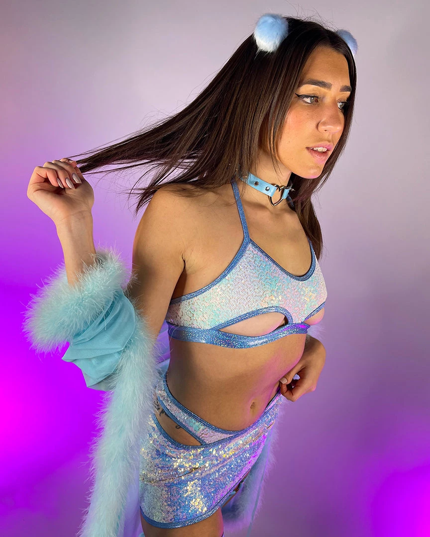 Roma Sequin Haltered Underboob Cutout Top Womens 1 Roma Sequin Haltered Underboob Cutout Top Womens