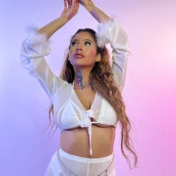 AE Bubble-icious Sheer Front-Tie Top New