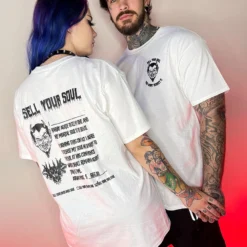 Jarmoo Sell Your Soul To The Rave White Tee Womens 9 Jarmoo Sell Your Soul To The Rave White Tee Womens