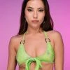 Roma Hypnotic Green Ring Wrap Top New