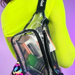 Hua Xin Xing Rui Bags New Black & Clear Rave Wonderland Two Compartment Fanny Pack