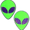 Pastease Green Space Alien With Purple Glitter Eyes Pasties Accessories