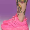 Berness Shoes Hot Pink Briella Chunky Sneakers Womens