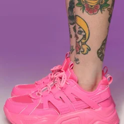 Berness Shoes Hot Pink Briella Chunky Sneakers Womens