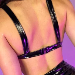 Roma Calling The Shots Vinyl Bikini Top With Ring Detail