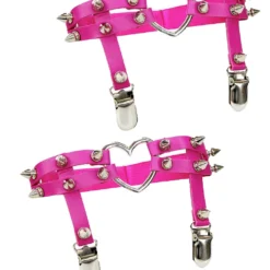 AE New 2pc Heart Spiked Faux Leather Leg Garters 11 AE New 2pc Heart Spiked Faux Leather Leg Garters