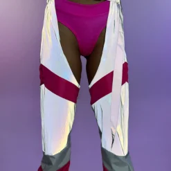 AE Trip The Light Pink Reflective Chaps New 9 AE Trip The Light Pink Reflective Chaps New