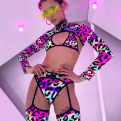 Elizabeth Acid Jungle Long Sleeve Shrug With Buckle New