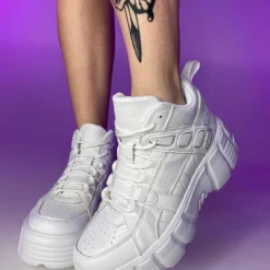 Berness Shoes White Elevated Platform Sneakers Womens