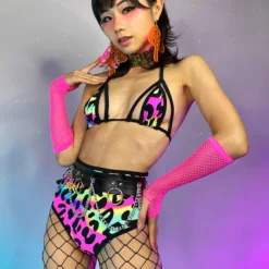 Elizabeth Acid Jungle High Waist Thong Bottoms