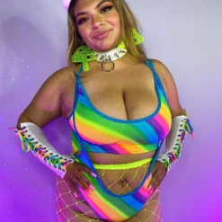 J. Valentine Neon Electric Suspender Bottoms Womens