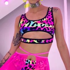 Elizabeth New Acid Jungle Underboob Top