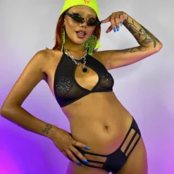 Juan Solid Cutout Scrunchy Booty Shorts