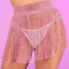 AE Baby Pink Bejeweled Cover Up Skirt