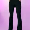 AE Maddy Strapped Cutout Black Bootcut Bottoms Club Y2K