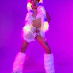 AE Multi-Color LED Faux Fur Vest