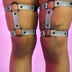 AE 1pc Flash Reflective Dual-Strap O-Ring Leg Garter 5 AE 1pc Flash Reflective Dual-Strap O-Ring Leg Garter