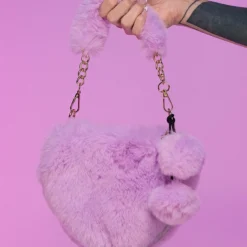 AE In Love With You Fuzzy Heart Purse New