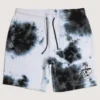 BJD Inc. Palm Skull Tie Dye Fleece Shorts