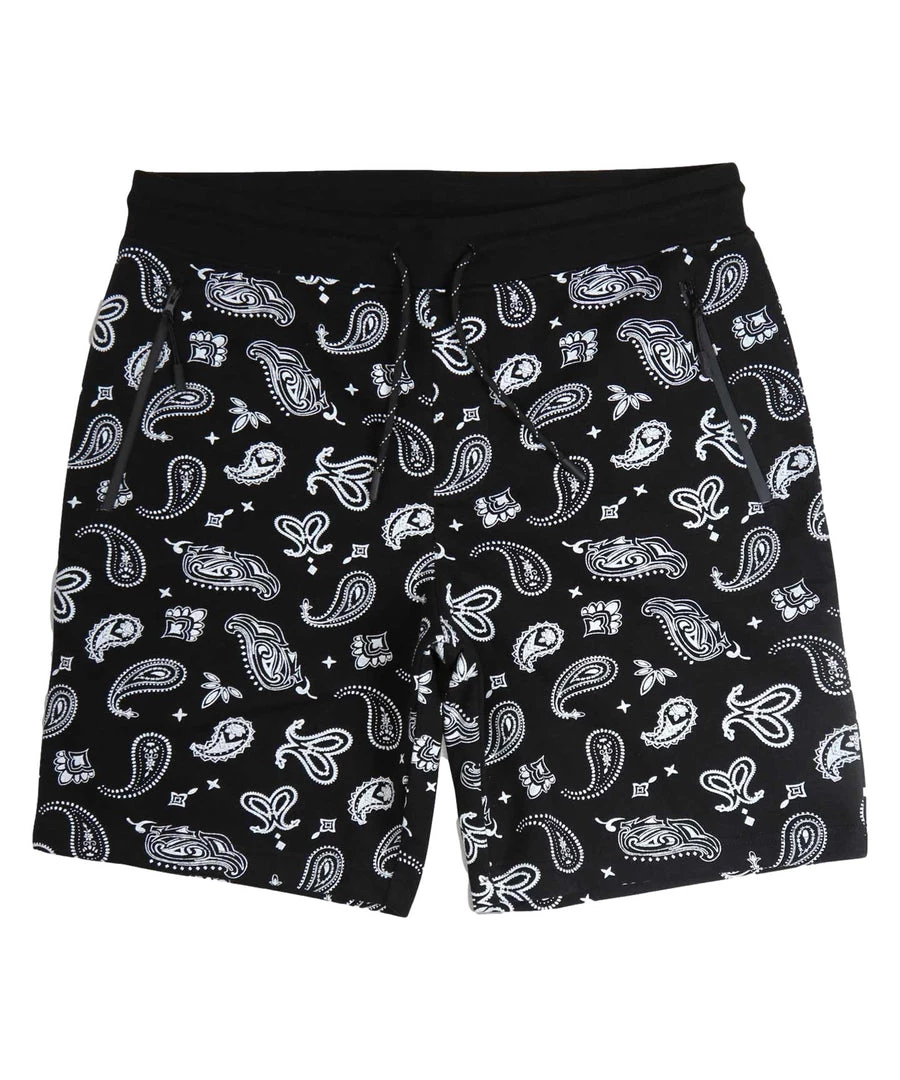 BJD Inc. Black Paisley Fleece Shorts 3 BJD Inc. Black Paisley Fleece Shorts