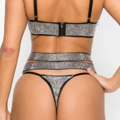 Banjul Black Crystal Luxury 2pc Bikini Set New