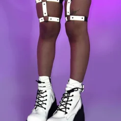 AE 1pc Flash Reflective Dual-Strap O-Ring Leg Garter