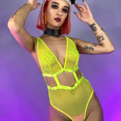 Main Street Loungewear Combat Fishnet Bodysuit