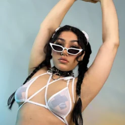 Shark Womens White Sheer Bikini Wrap Top