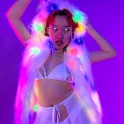 AE Multi-Color LED Faux Fur Vest