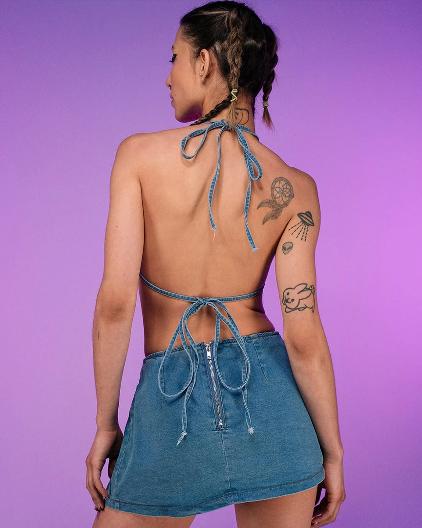 Hot And Delicious Frosted Rhinestone 2pc Skirt Set 3 Hot And Delicious Frosted Rhinestone 2pc Skirt Set