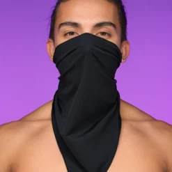 Shark Plain Black Triangle Bandanna Mask Mens 7 Shark Plain Black Triangle Bandanna Mask Mens