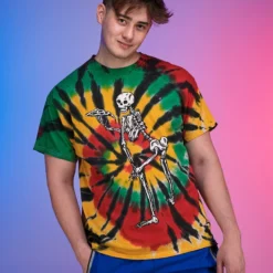 Space Yacht Tie Dye Twerk Skeleton Tee Womens