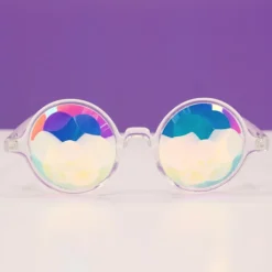 Womens GloFX Clear Kaleidoscope Glasses - Sacred Lens