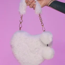 AE In Love With You Fuzzy Heart Purse New
