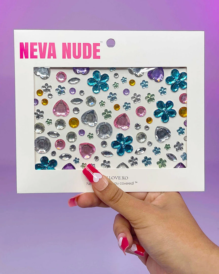 Neva Nude Woodstock Multicolor Pastel Crystal Face Jewels 1 Neva Nude Woodstock Multicolor Pastel Crystal Face Jewels