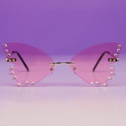 AE Diamond Butterflies Color Sunglasses Womens