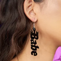 Nomad Kandi Bass Babe Black Flame Earrings