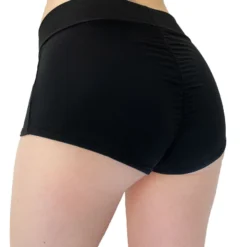 Shark Black Scrunch Back Booty Shorts