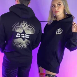 555stickers Womens Only Here For The Lasers Reflective Hoodie