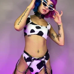 AE 2pc Milkshake Cow Print Bikini Set New