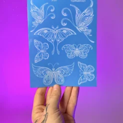 AE Soft Butterflies White Temporary Tattoo