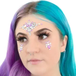 Uniflying Accessories Purple Magic Rhinestone Rave Face Jewel