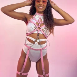 AE Baby In Pink Harness With Chains New