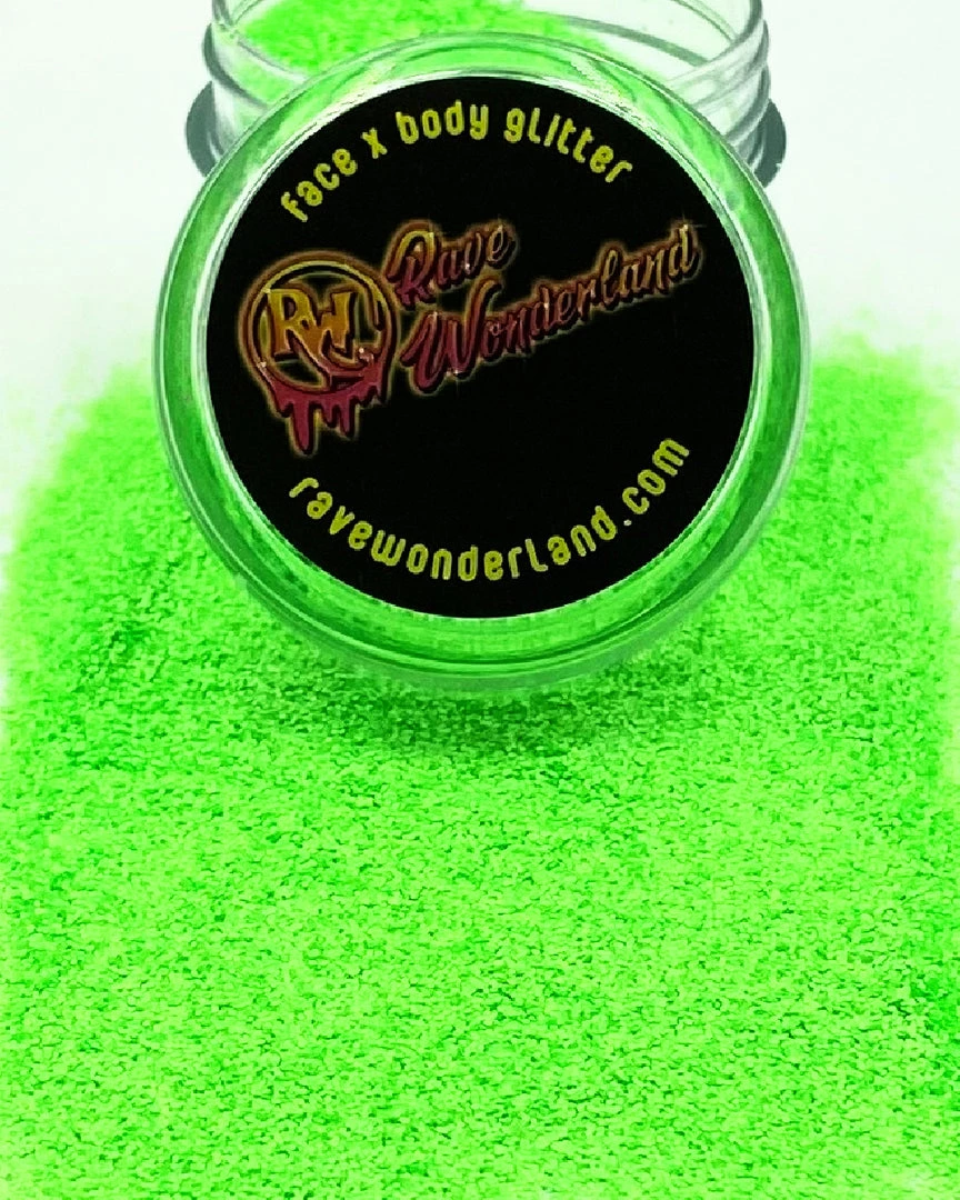 Xucai Neon Green Black Light Reactive Fine Glitter Accessories 3 Xucai Neon Green Black Light Reactive Fine Glitter Accessories