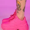 Berness Shoes Hot Pink Flexx Platform Sneakers Womens